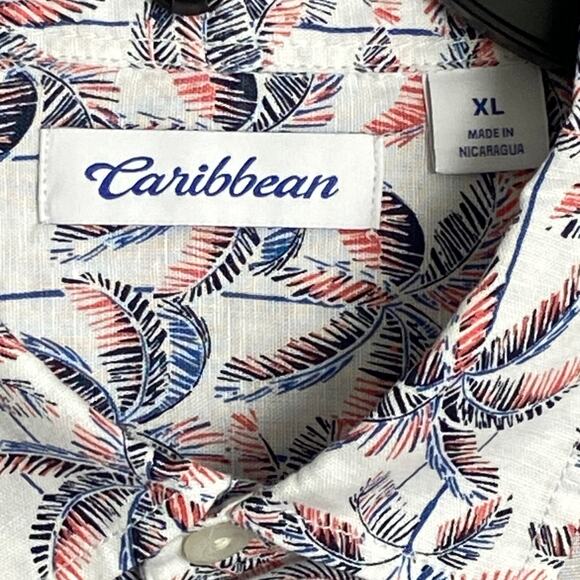 Caribbean Roundtree & Yorke Men's XL Button-Up Casual Shirt Tropical Print NEW - Picture 10 of 12